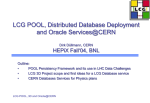 LCG POOL, Distributed Database Deployment and Oracle