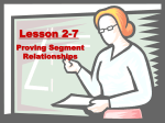 Lesson 2-7 Proving Segment Relationships