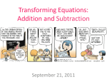 Transforming Equations: Addition and Subtraction