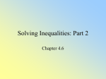 Solving Inequalities: Part 2