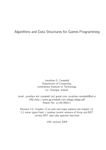 Algorithms and Data Structures for Games Programming
