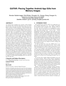 GUITAR: Piecing Together Android App GUIs from Memory Images