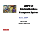 COMP 5138 Relational Database Management Systems