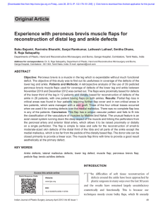Experience with peroneus brevis muscle flaps for
