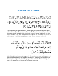 Week 49 - ISLAM - A Religion Of Tolerance