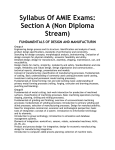 Syllabus Of AMIE Exams Section A (Non Diploma Stream)
