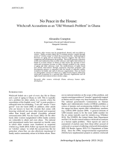 No Peace in the House - Association for Anthropology, Gerontology