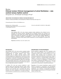 Clinical review: Clinical management of atrial fibrillation – rate