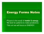 Energy Forms Notes