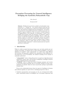 Perception Processing for General Intelligence