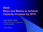 Iran ways and means to achieve an ambitious capacity increase by