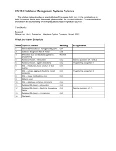 CS 561 Database Management Systems Syllabus