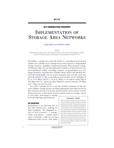 Implementation of Storage Area Networks