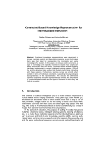 Constraint-Based Knowledge Representation for Individualized