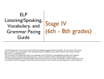Stage IV ELP LS-V-G Pacing Guide