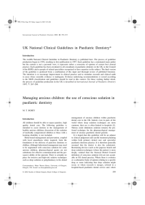 UK National Clinical Guidelines in Paediatric Dentistry* Managing