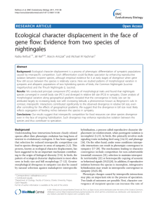 Ecological character displacement in the face of gene flow