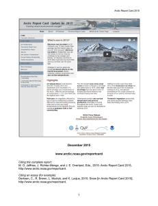 2015 Arctic Report Card