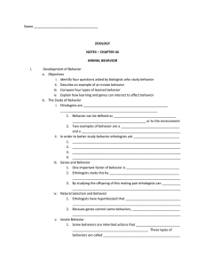 Name ZOOLOGY NOTES – CHAPTER 44 ANIMAL BEHAVIOR