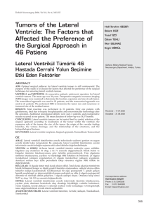 Tumors of the Lateral Ventricle