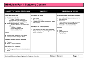 living as a hindu - Southwark Schools