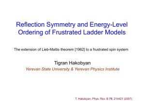 Reflection Symmetry and Energy-Level Ordering in Frustrated Spin