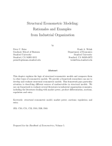 Structural Econometric Modeling: Rationales and Examples from