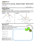 Framework for Learning: Adjacent Angles