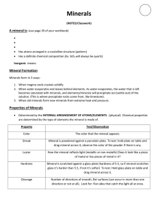 minerals notes 2013