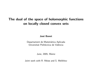 The dual of the space of holomorphic functions on locally closed