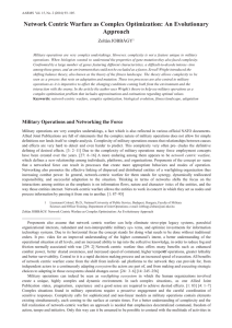 Network Centric Warfare as Complex Optimization: An - UNI-NKE