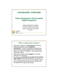 Legionella Policy Development Environmetal and Health Perspective