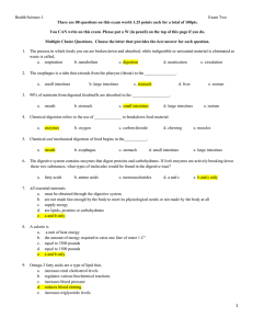 Health Science-1 Exam Two There are 80 questions on this exam