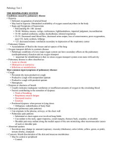 Pathology Test 3 THE RESPIRATORY SYSTEM Conditions caused