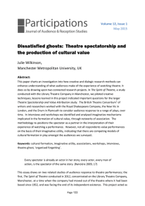 Dissatisfied ghosts: Theatre spectatorship and the production of