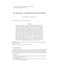 ON WEAKLY e-CONTINUOUS FUNCTIONS