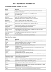 Year 9 Reproduction – Vocabulary list