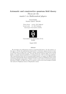 Axiomatic and constructive quantum field theory Thesis for the