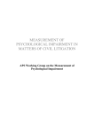 measurement of psychological impairment in matters of civil litigation