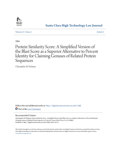 Protein Similarity Score - Santa Clara Law Digital Commons