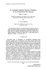 An Automata Theoretic Decision Procedure for the Propositional Mu