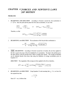 CHAPTER 4 FORCES AND NEWTON`S LAWS OF MOTION