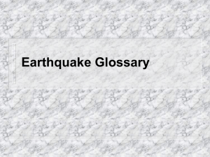 Module 1: Earthquake Glossary