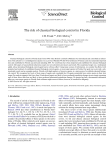 The risk of classical biological control in Florida