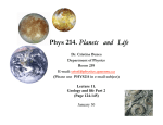 Phys 214. Planets and Life