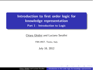 Introduction to first order logic for knowledge representation