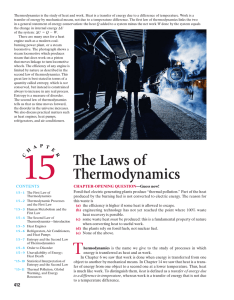 Ch 15) The Laws of Thermodynamics