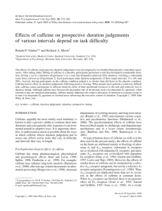 Effects of caffeine on prospective duration judgements of various