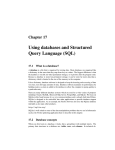 Using databases and Structured Query Language (SQL)