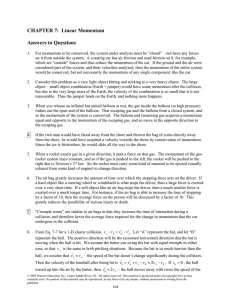 CHAPTER 7: Linear Momentum